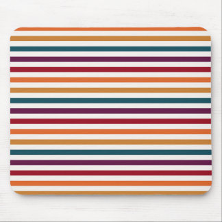 Tapis De Souris Rayures horizontales multicolores automne rétro