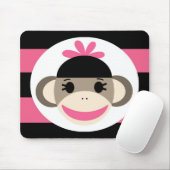Tapis De Souris Rayures mignonnes de rose de noir de singe de (Avec souris)