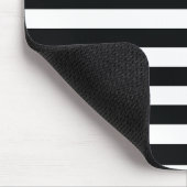 Tapis De Souris Rayures noires et blanches chics (Coin)