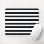 Tapis De Souris Rayures noires et blanches chics (Avec souris)