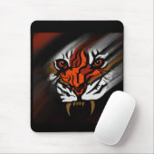 TAPIS DE SOURIS RAYURES ORANGE ET NOIRE (Avec souris)