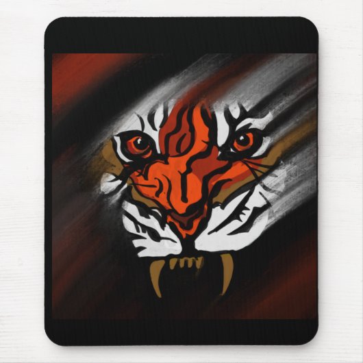 TAPIS DE SOURIS RAYURES ORANGE ET NOIRE (Devant)