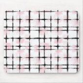 Tapis De Souris Rayures Rose Blanc Noir (Devant)