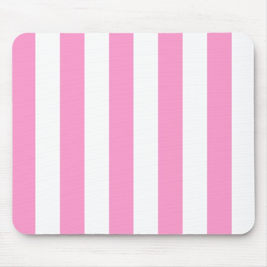Tapis de souris rayures rose et blanc (Devant)