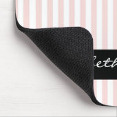 Tapis De Souris Rayures roses et blanches chics (Coin)