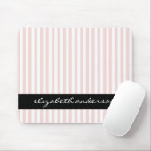 Tapis De Souris Rayures roses et blanches chics (Avec souris)