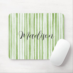 Tapis De Souris Rayures Vertes Blanches