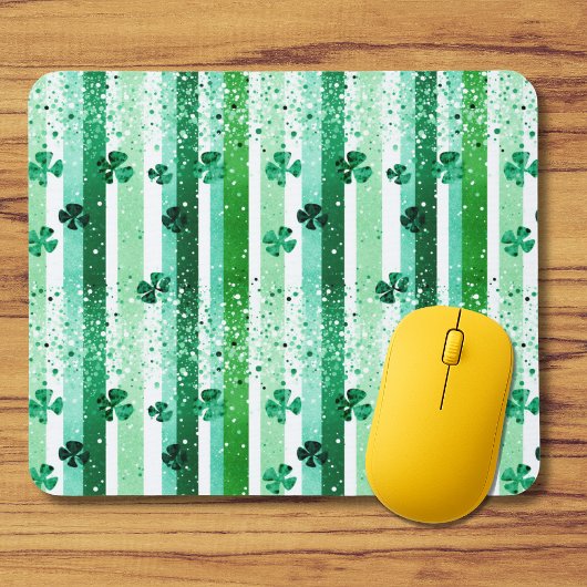 Tapis De Souris Rayures verticales blanches vertes classiques avec