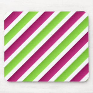 Tapis De Souris Rayures violettes/blanches et vertes