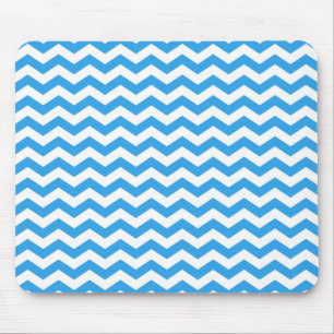 Tapis De Souris Rayures zigzag chevron bleu vif tendance.