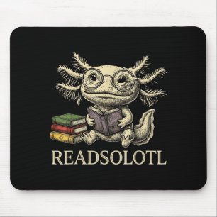 Tapis De Souris Readsolotl axolotl vintage amoureux des livres drô