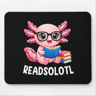Tapis De Souris Readsolotl mignon kawaii axolotl drôle lisant un l