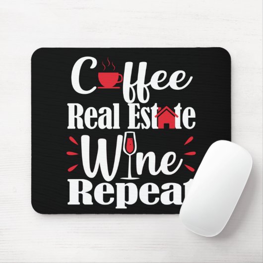 Tapis De Souris Real Estate Agent Coffee Lover Funny Gift (Avec souris)