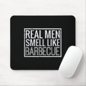 Tapis De Souris Real Men Smell Like Byrbecue Funny Bbq Grill Dad G (Avec souris)