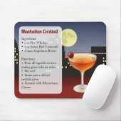 Tapis De Souris Recette de cocktail Manhattan (Avec souris)