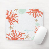 Tapis de souris récif de corail de plage coquillag (Avec souris)