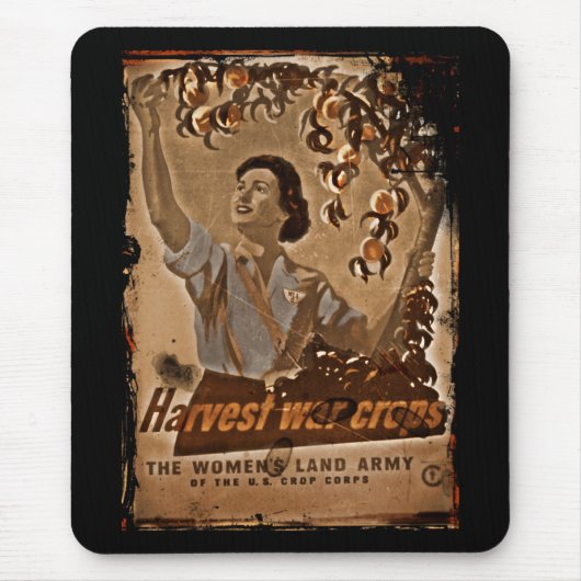 Tapis De Souris Récolte de l'armée de terre féminine (Devant)