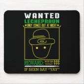 Tapis De Souris Récompense Recherchée Leprechaun - Pot D'Or (Devant)