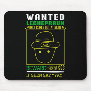 Tapis De Souris Récompense Recherchée Leprechaun - Pot D'Or