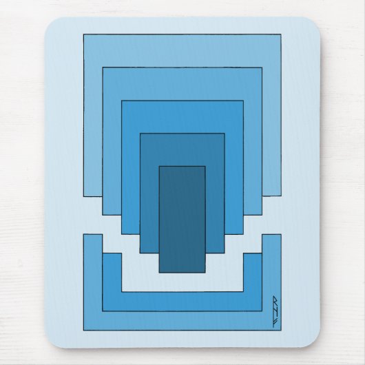 Tapis De Souris Rectangle Abstrait en bleu (Devant)