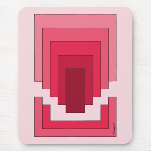 Tapis De Souris Rectangle Abstrait en rouge (Devant)