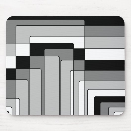 Tapis De Souris Rectangles Abstraites en noir et blanc (Devant)