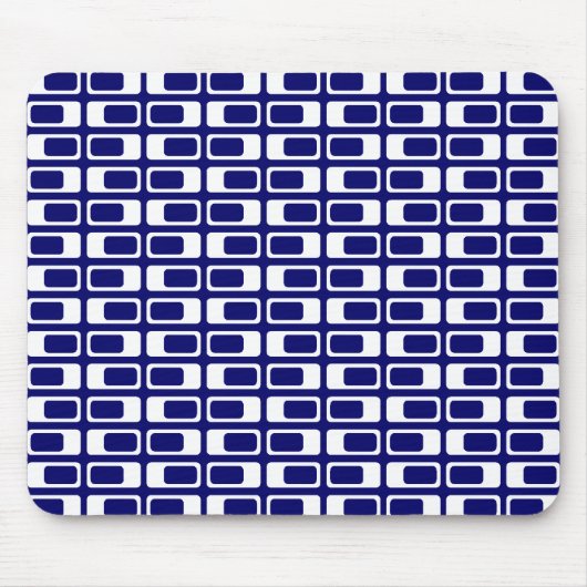 Tapis De Souris Rectangles alternatives (blanc avec bleu foncé) (Devant)