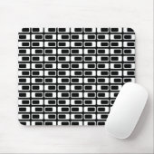 Tapis De Souris Rectangles alternatives (blanc avec noir) (Avec souris)