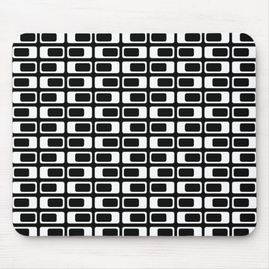 Tapis De Souris Rectangles alternatives (blanc avec noir) (Devant)