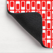 Tapis De Souris Rectangles alternatives (blanc avec rouge) (Coin)