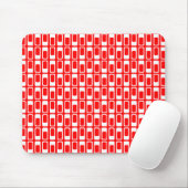 Tapis De Souris Rectangles alternatives (blanc avec rouge) (Avec souris)