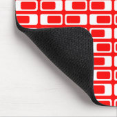 Tapis De Souris Rectangles alternatives (blanc avec rouge) (Coin)