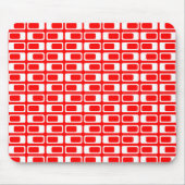Tapis De Souris Rectangles alternatives (blanc avec rouge) (Devant)