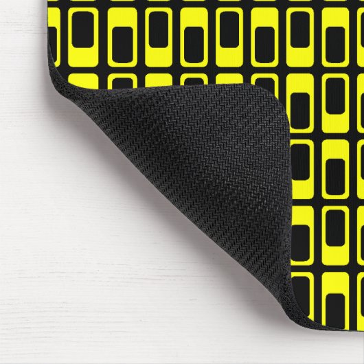 Tapis De Souris Rectangles alternatives (Jaune avec Noir) (Coin)