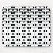 Tapis De Souris Rectangles alternatives (Noir avec Blanc) (Devant)