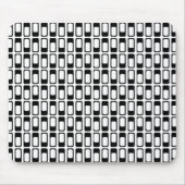 Tapis De Souris Rectangles alternatives (Noir avec Blanc) (Devant)