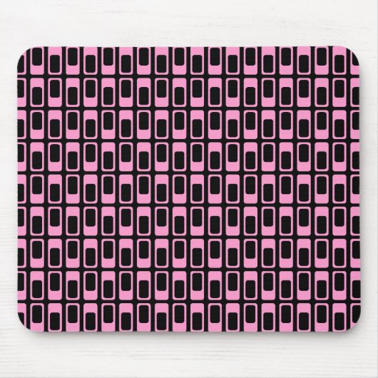 Tapis De Souris Rectangles alternatives (rose avec noir) (Devant)
