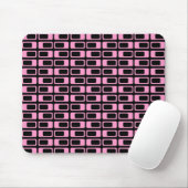 Tapis De Souris Rectangles alternatives (rose avec noir) (Avec souris)