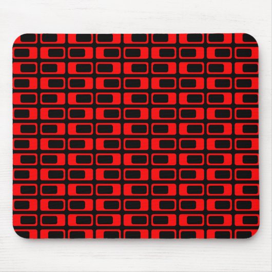 Tapis De Souris Rectangles alternatives (rouge avec noir) (Devant)