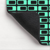 Tapis De Souris Rectangles alternatives (Turquoise avec Noir) (Coin)