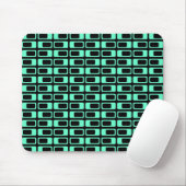 Tapis De Souris Rectangles alternatives (Turquoise avec Noir) (Avec souris)
