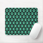 Tapis De Souris Rectangles alternatives (Turquoise avec Noir) (Avec souris)