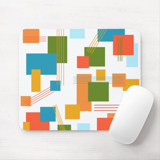 Tapis De Souris Rectangles et lignes Abstraites (Avec souris)