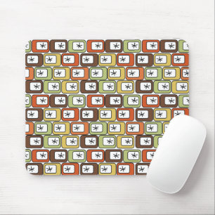 Tapis De Souris Rectangles rétro avec Starbursts