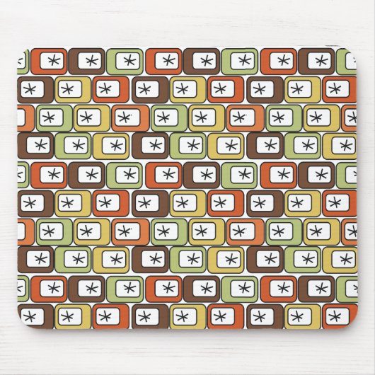 Tapis De Souris Rectangles rétro avec Starbursts (Devant)