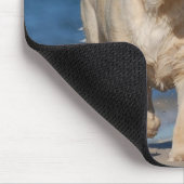 Tapis De Souris Récupérateur de labrador jaune sur la plage (Coin)