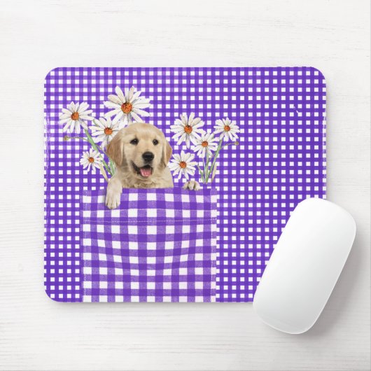 Tapis De Souris Récupérateurs D'Or Dans En vichy Pocket Souris (Avec souris)