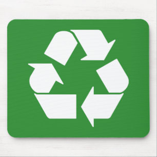 Tapis De Souris Recycler le symbole sur vert
