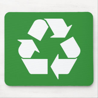 Tapis De Souris Recycler le symbole sur vert