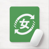 Tapis De Souris Recycler les filles japonaises | SYMBOLE Kanji Nih (Avec souris)